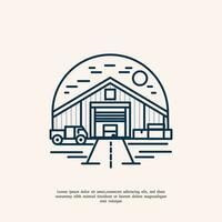 minimalist warehouse illustration logo vector