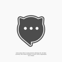 talk cat logo design template vector