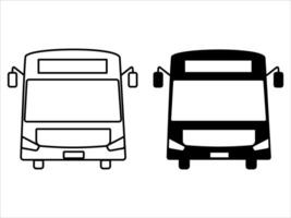 Bus icon for apps and websites. Symbol white and black on white background. Vector illustration EPS 10.