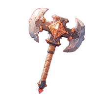 AI generated 2D Axe Weapon Game Asset Design png