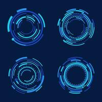 Collection of circular shape future hud interface designs vector