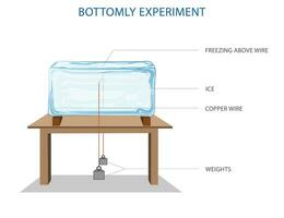 Bottomly ice experiment withice and Copper wire reveals heat conductivity vector