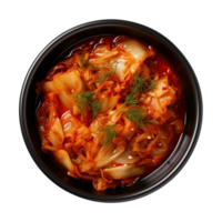 ai genererad en skål av koreanska mat, kinesisk kål kimchi, topp se isolerat på en transparent bakgrund png