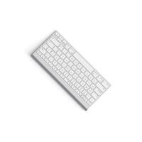 Wireless keyboard isolated on white background high quality image front top view black full rotated multifunctional placed white full photo