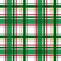 Christmas plaid seamless pattern in green, red colors. Cozy winter checkered repeat background. Vector winter time traditional flannel design, Scottish ornament, check, gingham tartan print, wallpaper