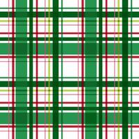 Christmas plaid seamless pattern in green, red colors. Cozy winter checkered repeat background. Vector winter time traditional flannel design, Scottish ornament, check, gingham tartan print, wallpaper