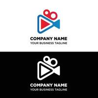 vídeo producción logo diseño vector
