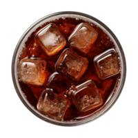 ai genererad en glas av iced cola eller iced te isolerat på en transparent bakgrund, topp se png