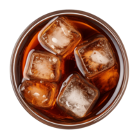 ai genererad en glas av iced cola eller iced te isolerat på en transparent bakgrund, topp se png