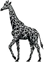 Black and White Giraffe Silhouette Illustration vector