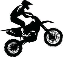 AI generated Motocross Rider Silhouette Illustration Free Vector