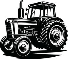 negro y blanco tractor silueta ilustración Pro vector