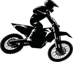 AI generated Motocross Rider Silhouette Illustration Free Vector