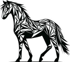 negro y blanco caballo silueta ilustración vector