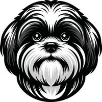 Yorkshire terrier perro cara aislado ilustración Pro vector