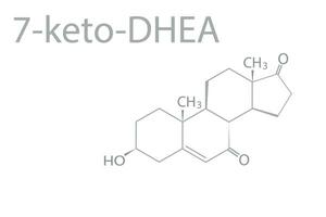 7-ceto-dhea molecular esquelético químico fórmula vector