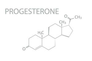 Progesterone molecular skeletal chemical formula vector