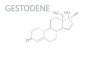 gestodeno molecular esquelético químico fórmula vector