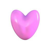 3d dibujos animados rosado corazón para san valentin día. San Valentín día saludo tarjeta aislado elemento. corazón 3d forma romántico día festivo. vector ilustración