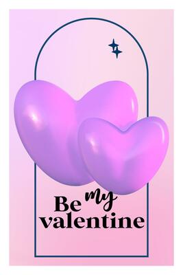 Abstract Y2K Heart gradient poster with aesthetic 3D. Purple template with gradient. Design for card, banner, story. Aesthetic 3d vector illustration