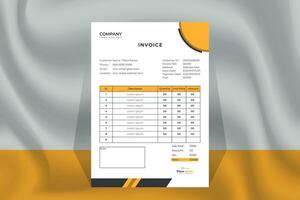 Modern vector invoice design Template, Black and Yellow Color