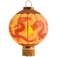 AI generated Chinese new year lantern with dragon motif, 3d design. Suitable for design elements, Chinese new year png