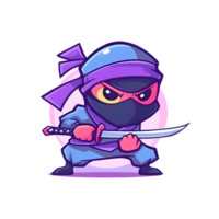 ai generado marcial letras ninja dibujos animados png