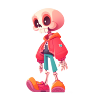 AI generated cute Skeleton Illustration png