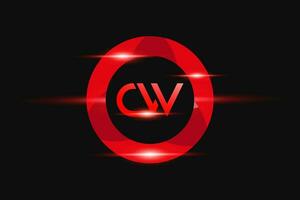 cw rojo logo diseño. vector logo diseño para negocio.