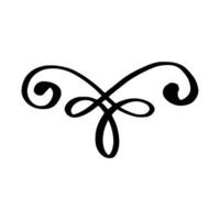 Abstract Sketch line element, swirl, decoration. Swirl ornament stroke. Ornamental curls, swirls divider and filigree ornaments vector illustration. Vector illustration