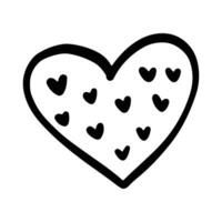 Heart Doodle Cartoon Element For Love Cards, Invitations, or Valentine's Day Decoration Isolated In White Background vector