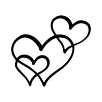 Heart Doodle Cartoon Element For Love Cards, Invitations, or Valentine's Day Decoration Isolated In White Background vector