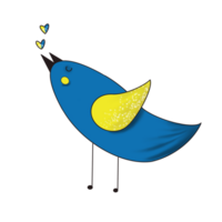 Illustration of a pattern of a blue and yellow bird as the flag of Ukraine as a symbol to stop the war png