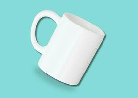 Plain tea cup mockup on color background photo