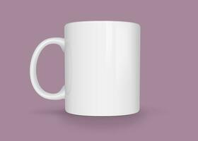 Plain tea cup mockup on color background photo