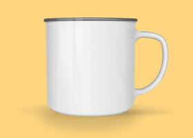 Plain tea cup mockup on color background photo