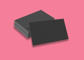 Blank business card presentation on solid color background photo