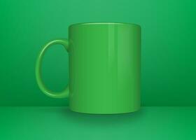 Plain tea cup mockup on color background photo