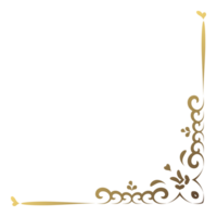 Gold Jahrgang Ecke und Rahmen Filigran. retro Strudel Teiler Muster Ornament mit klassisch Stil. Element Design Kalligraphie. Dekoration zum rahmen, Gruß Karte, Einladung, Speisekarte, Zertifikat. png