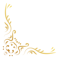 Luxus Jahrgang Ecke Rahmen Gold Farbe Element. klassisch Strudel Teiler Muster Ornament. Filigran Design kalligraphisch Dekoration zum rahmen, Gruß Karte, Einladung, Speisekarte, Zertifikat. png