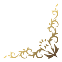 guld årgång hörn och ram element. antik virvla runt delare mönster lyx prydnad. filigran design calligraphic dekoration för ram, hälsning kort, inbjudan, meny, certifikat. png