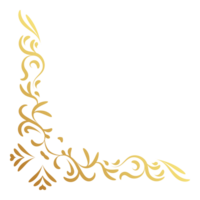 Gold luxury vintage corner and frame. Ornamental curl element. Classic swirl divider ornament. Filigree design calligraphic decoration for frame, greeting card, invitation, menu, certificate. png