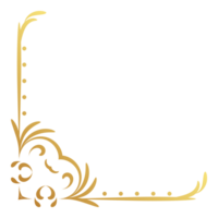 guld lyx årgång hörn och ram. dekorativ ringla element. klassisk virvla runt delare prydnad. filigran design calligraphic dekoration för ram, hälsning kort, inbjudan, meny, certifikat. png