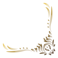 guld årgång hörn och ram element. antik virvla runt delare mönster lyx prydnad. filigran design calligraphic dekoration för ram, hälsning kort, inbjudan, meny, certifikat. png