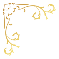 guld elegans årgång hörn och ram element. dekorativ ringla. klassisk virvla runt linje prydnad. filigran design calligraphic dekoration för ram, hälsning kort, inbjudan, meny, certifikat. png