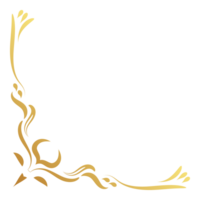 Luxus Jahrgang Ecke Rahmen Gold Farbe Element. klassisch Strudel Teiler Muster Ornament. Filigran Design kalligraphisch Dekoration zum rahmen, Gruß Karte, Einladung, Speisekarte, Zertifikat. png