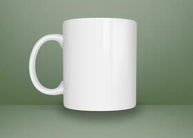 Plain tea cup mockup on color background photo