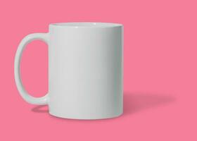 Plain tea cup mockup on color background photo