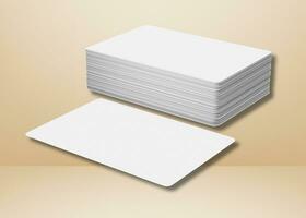 Blank business card presentation on reflected color background photo