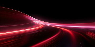 AI generated abstract speed motion on the road, digital fractal art image photo